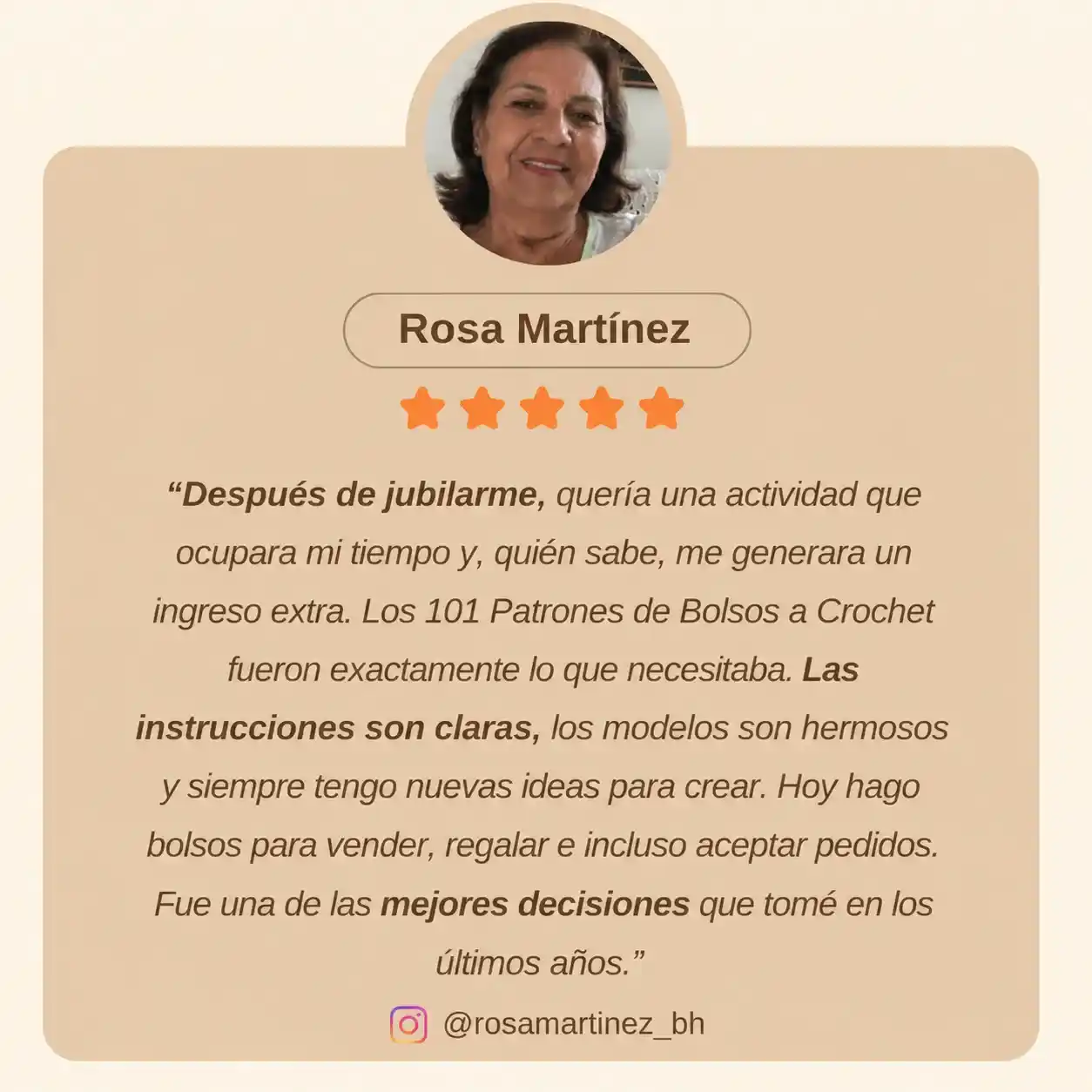 Testimonio 2 sobre la colección de patrones de bolsos de ganchillo