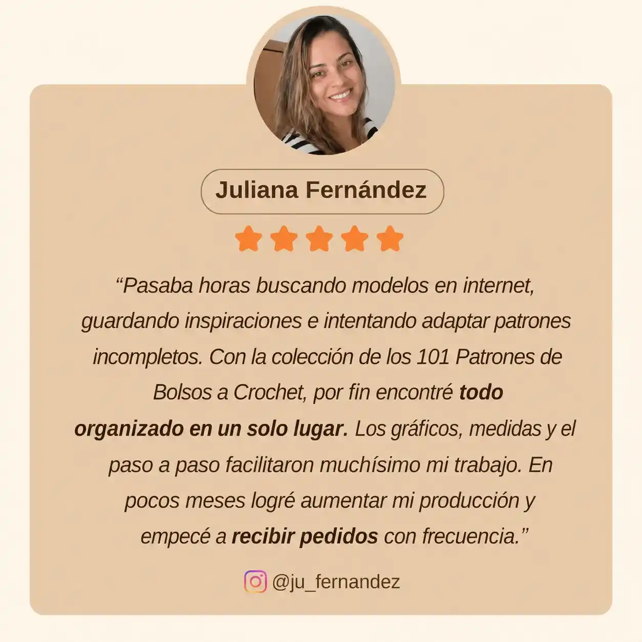 Testimonio 3 sobre la colección de patrones de bolsos de ganchillo